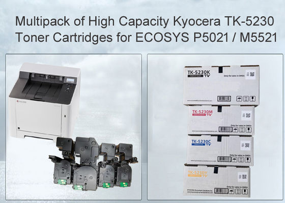 Kyocera TK-5230 BK/C/M/Y Toner Cartucho de Alta Capacidade Toner Preto e Cor Multipack