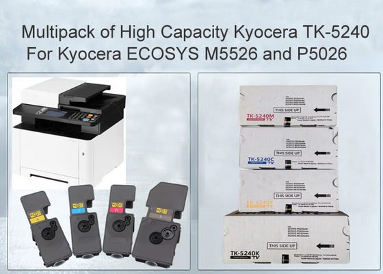 Conjunto genérico de cartuchos de toner colorido Kyocera TK-5240 para Kyocera ECOSYS M5526 e P5026