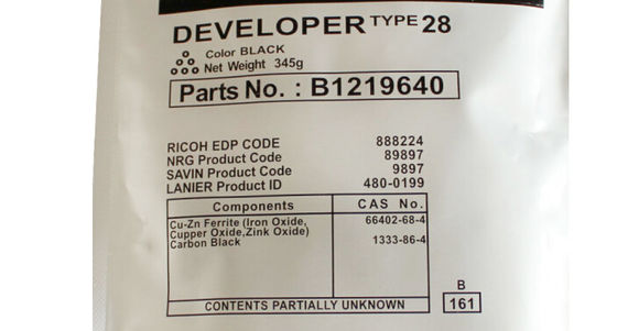 B1219640 Tipo 28 Revelador Japão Ricoh Cartucho de Toner 60000 Páginas / Toner Ricoh Aficio 1015 2015 2018