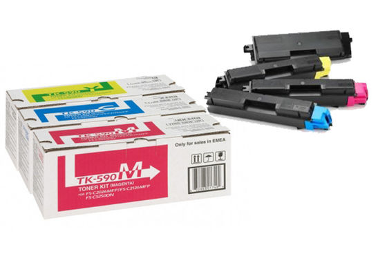 Cartuchos originais de toner Kyocera TK 590 CMYK Multipack para impressora FS - C5250