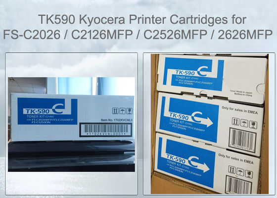 Kyocera TK590C Cartucho de tonificador Cyan FS-C2526 C2626 M6026 M6526 Compatível