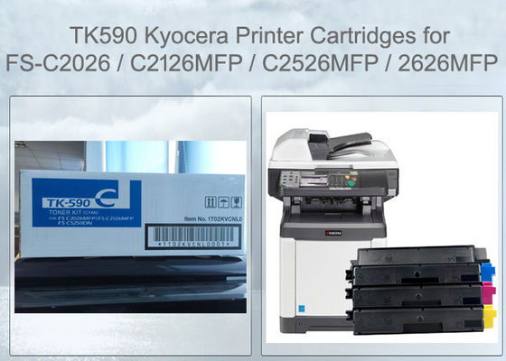 Kyocera TK590C Cartucho de tonificador Cyan FS-C2526 C2626 M6026 M6526 Compatível